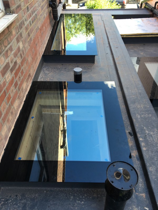 Multiple flat roof skylights on extension in Finsbury Park